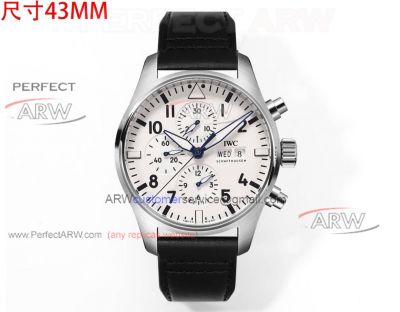 TW Factory Top Replica IWC Pilot IW378003 Swiss 7750 Movement White Dial 43mm 